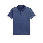 POLO RALPH LAUREN Polo uomo in piquè di cotone Custom Slim Fit Blue