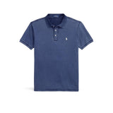 POLO RALPH LAUREN Polo uomo in piquè di cotone Custom Slim Fit Blue