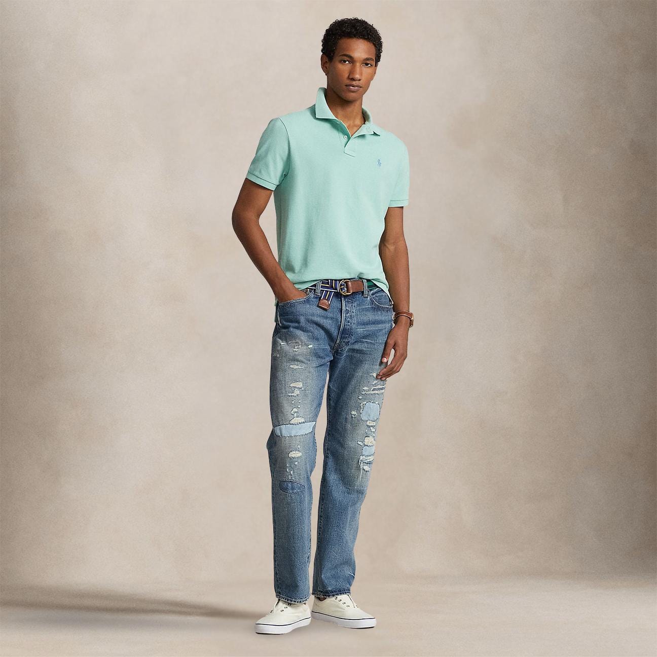 POLO RALPH LAUREN Polo uomo Slim Fit Celadon