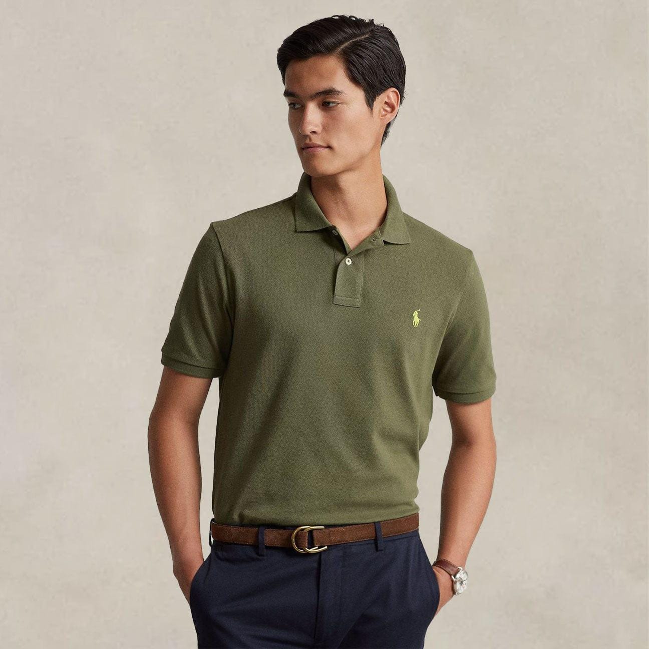 POLO RALPH LAUREN Polo uomo Slim Fit Dark Sage