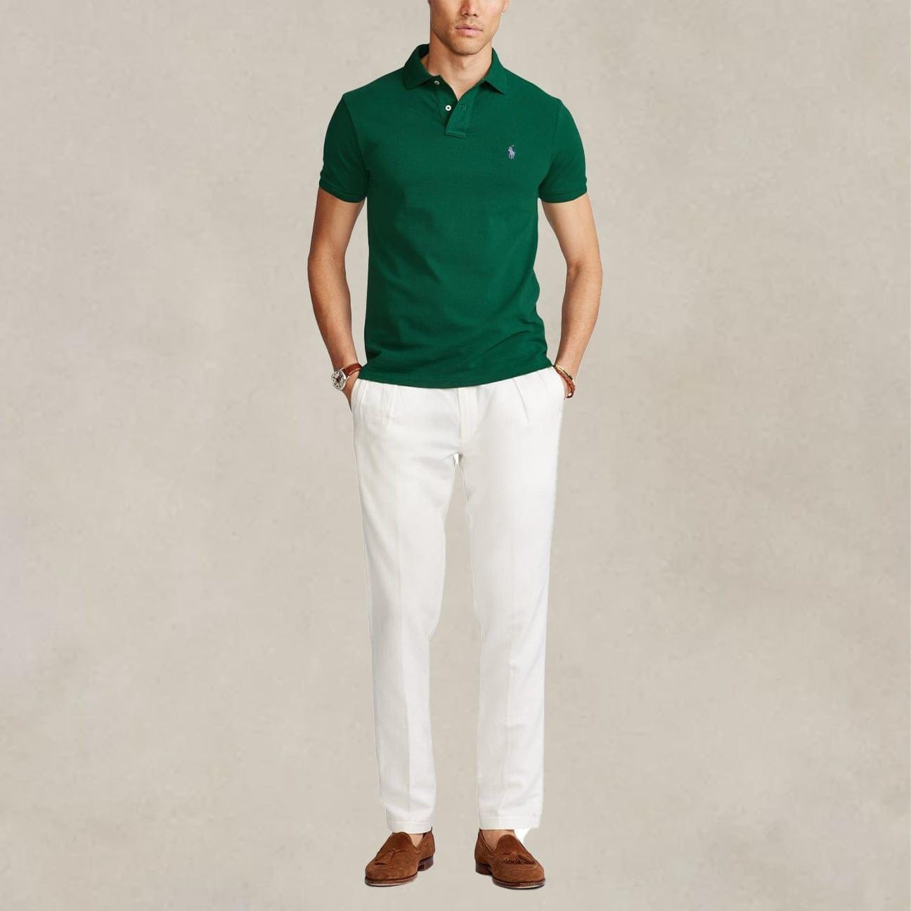 POLO RALPH LAUREN Polo uomo Slim Fit Forest