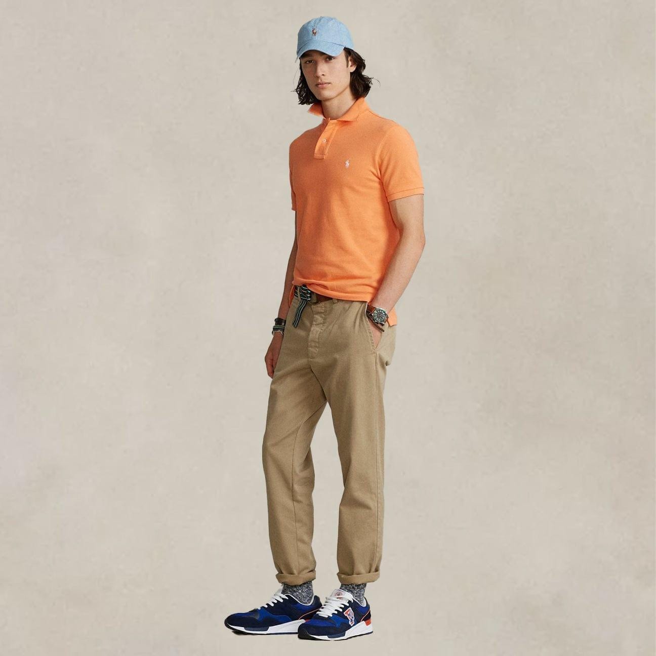 POLO RALPH LAUREN Polo uomo  Slim Fit Orange