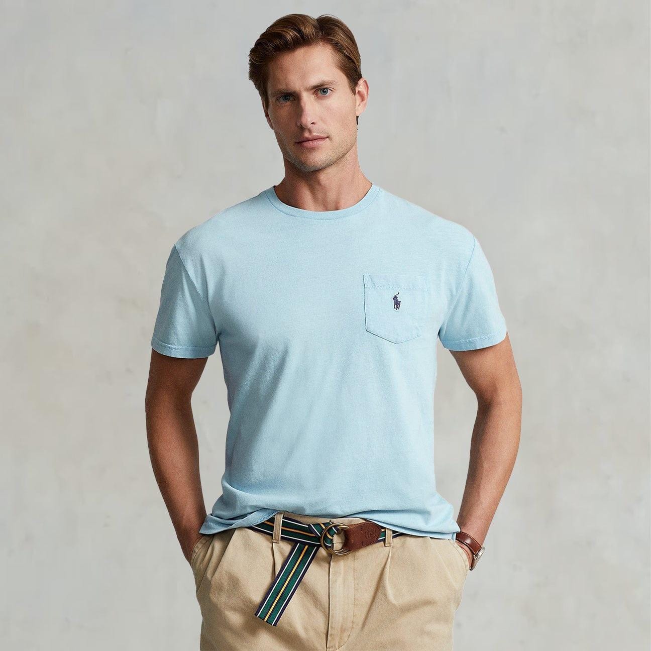 POLO RALPH LAUREN T-Shirt con taschino Azzurro