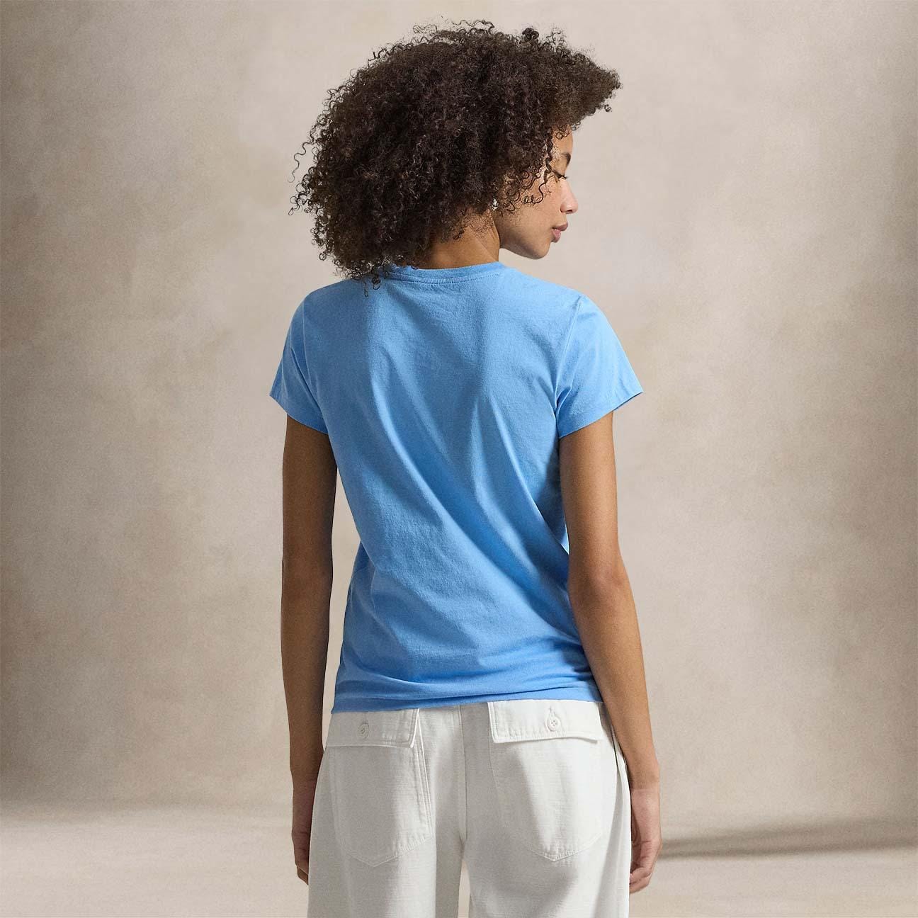 POLO RALPH LAUREN T-Shirt donna Classic Fit  in cotone Azzurro