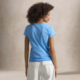 POLO RALPH LAUREN T-Shirt donna Classic Fit  in cotone Azzurro