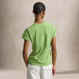 POLO RALPH LAUREN T-Shirt donna Classic Fit  in cotone Lime
