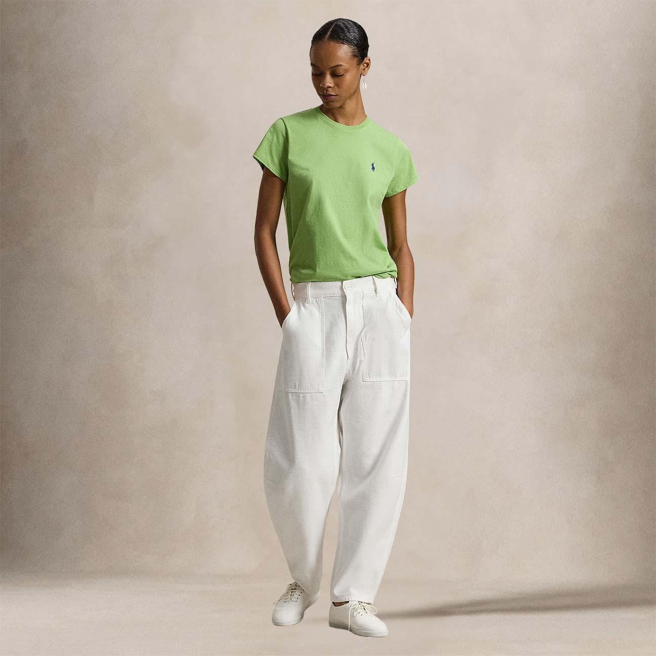 POLO RALPH LAUREN T-Shirt donna Classic Fit  in cotone Lime