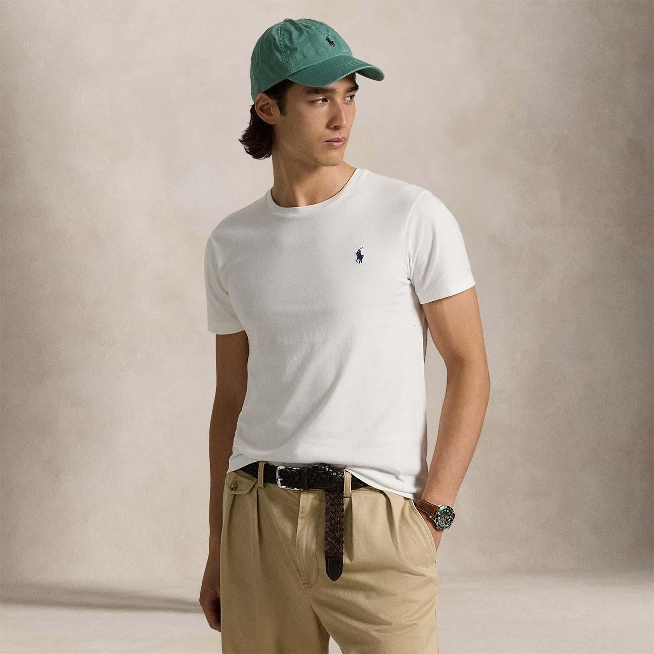 POLO RALPH LAUREN T-Shirt uomo Custom Slim Fit Bianco