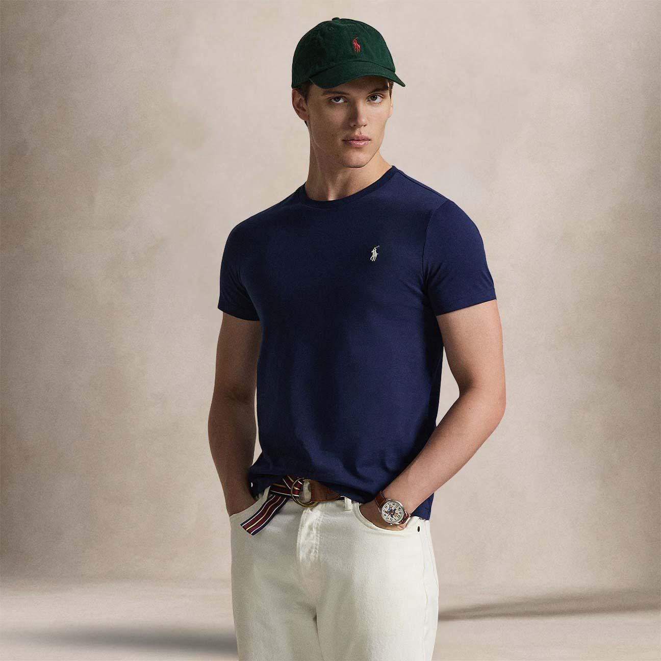 POLO RALPH LAUREN T-Shirt uomo Custom Slim Fit Blue