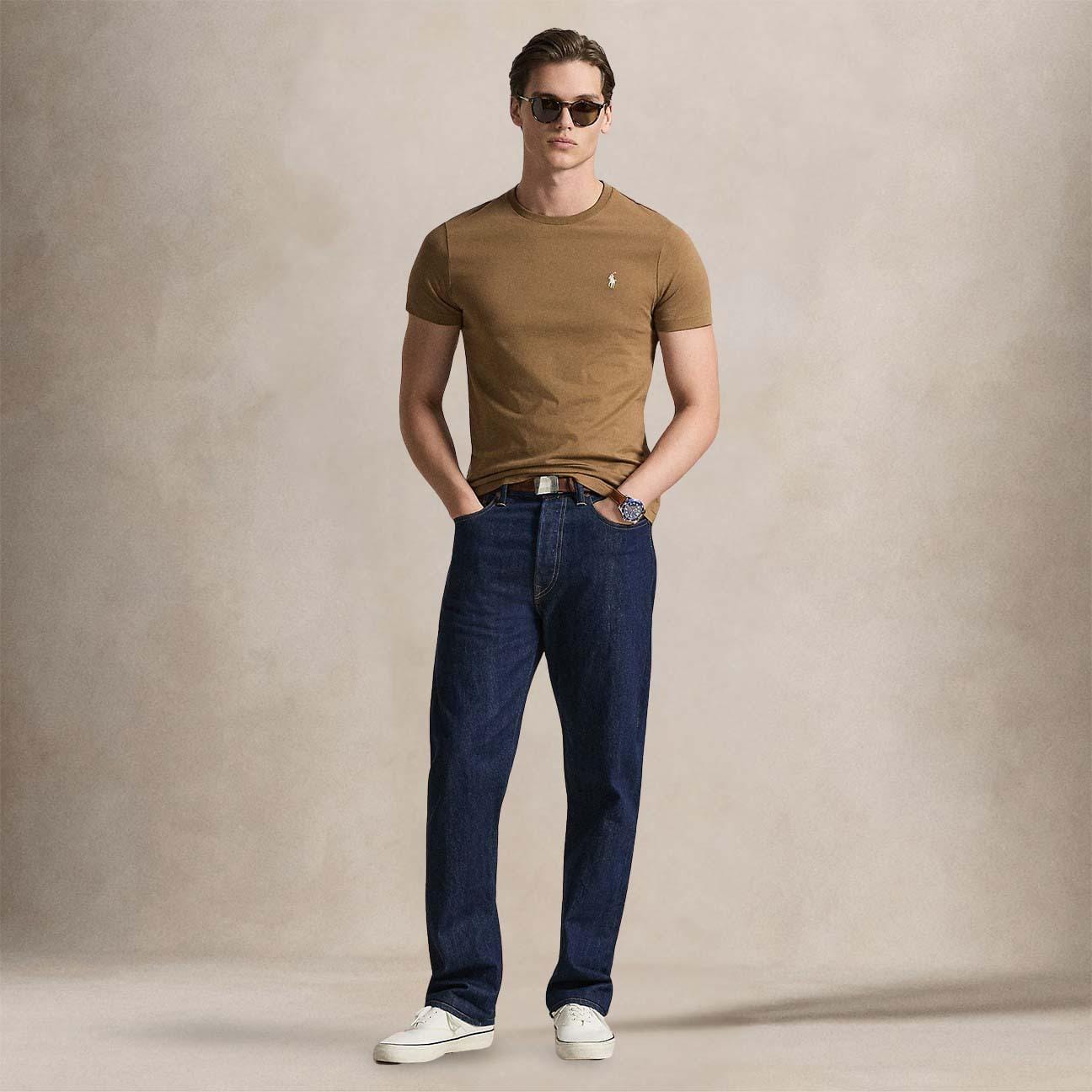 POLO RALPH LAUREN T-Shirt uomo Custom Slim Fit Brown