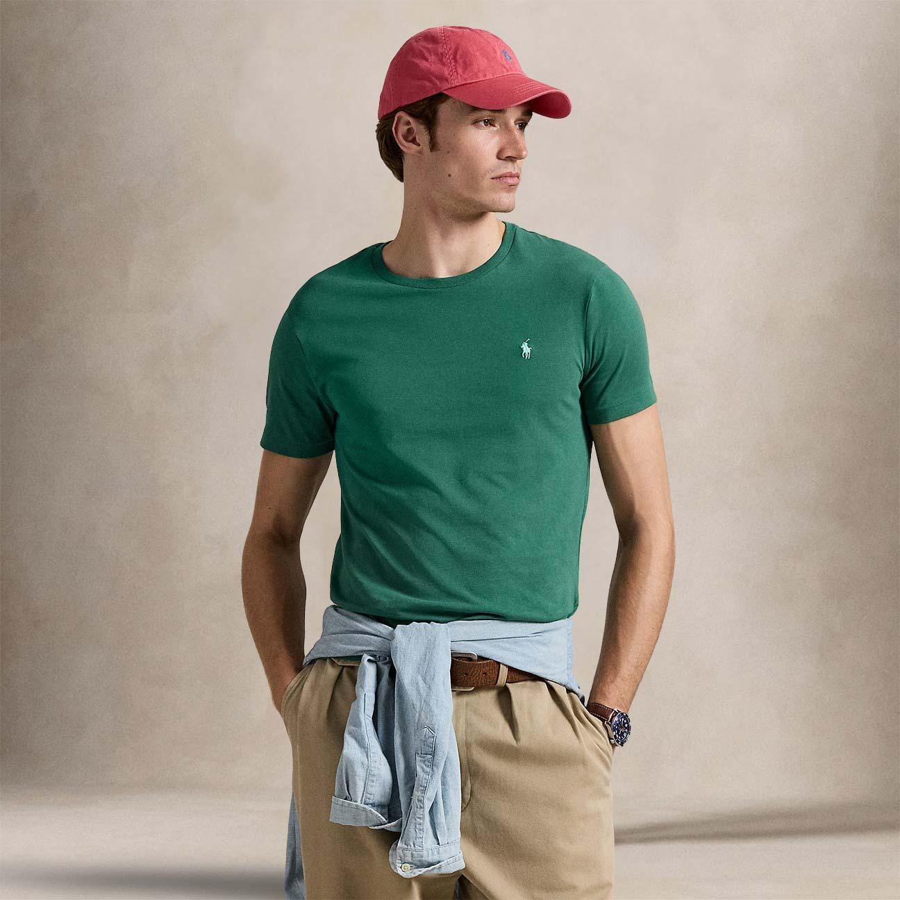 POLO RALPH LAUREN T-Shirt uomo Custom Slim Fit Green