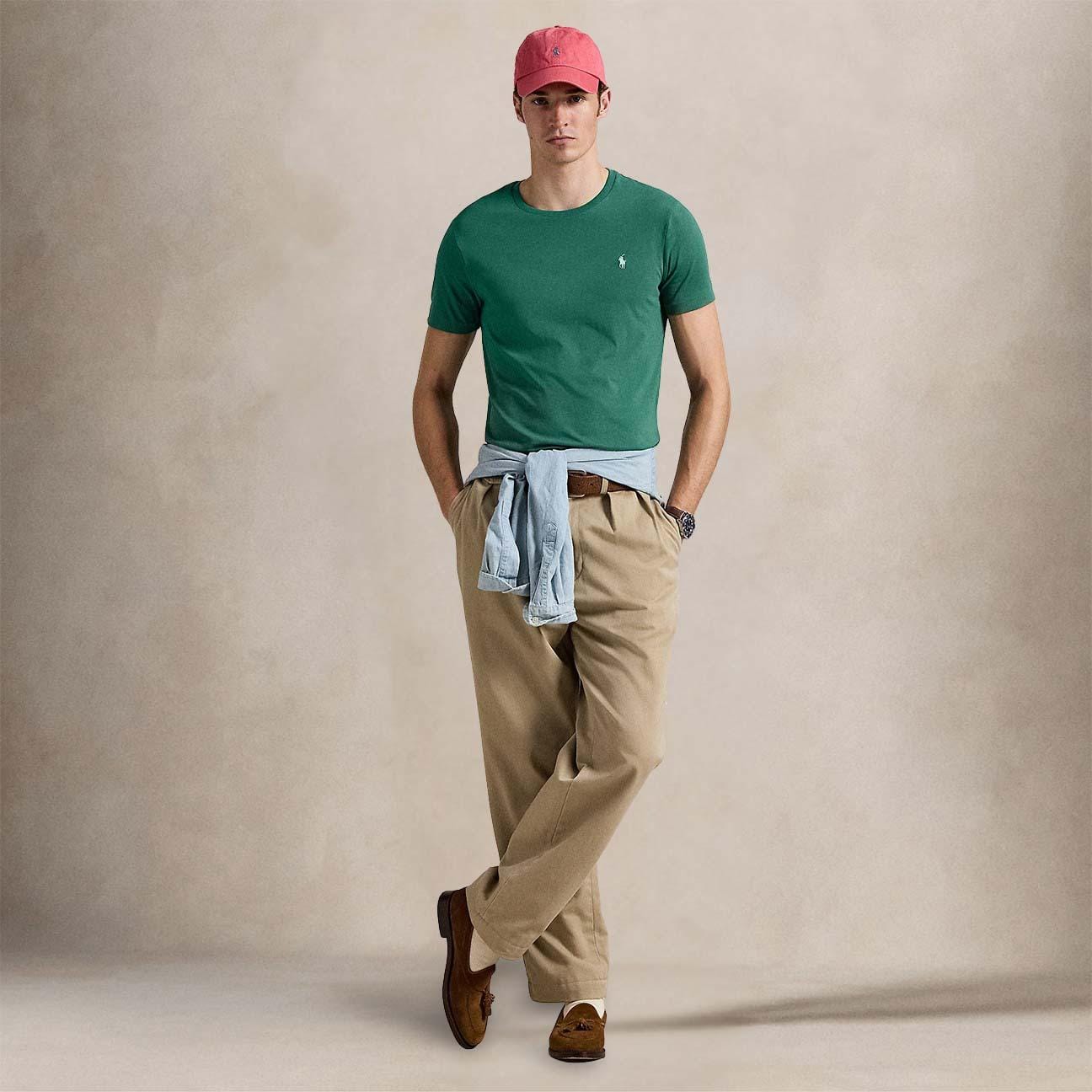 POLO RALPH LAUREN T-Shirt uomo Custom Slim Fit Green
