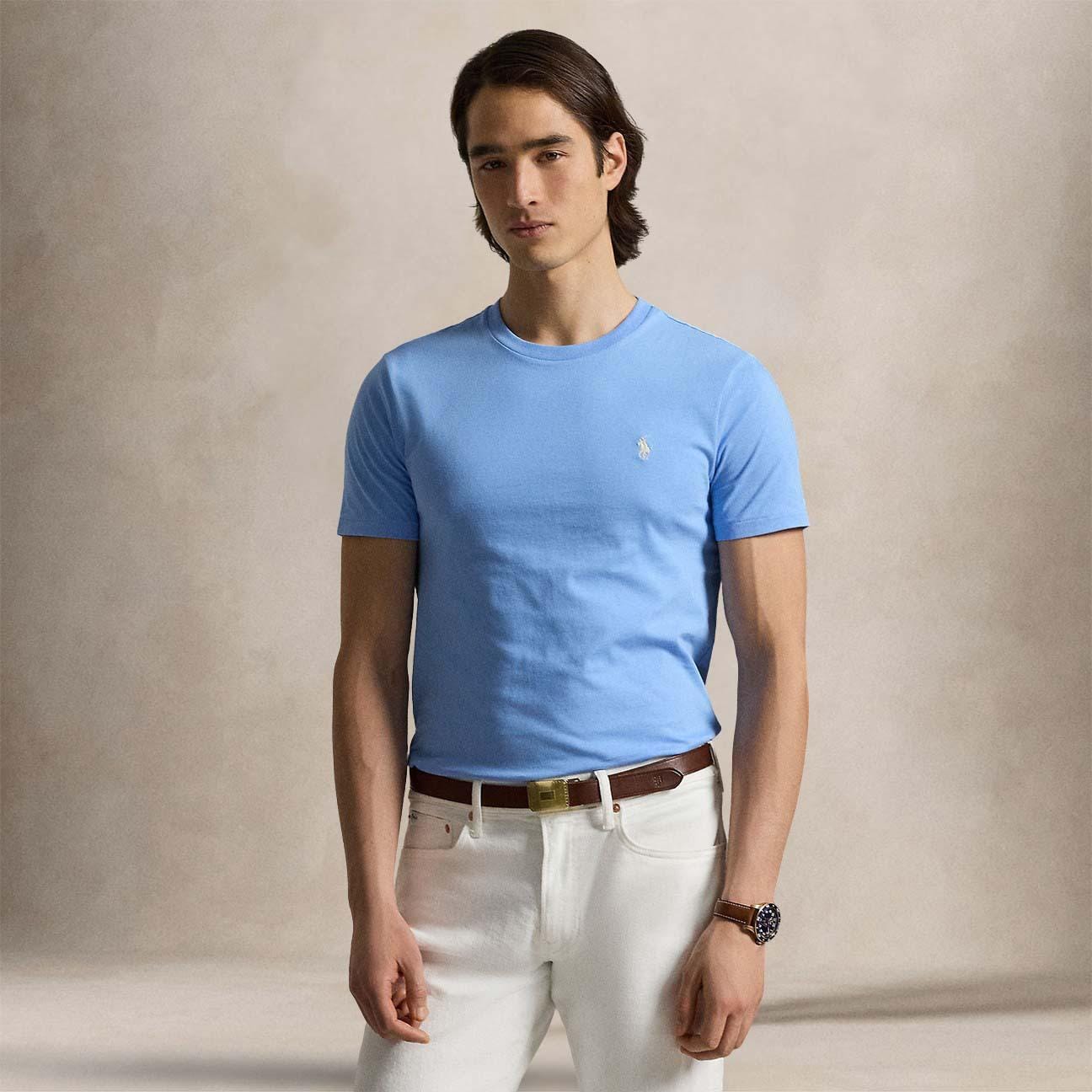 POLO RALPH LAUREN T-Shirt uomo Custom Slim Fit Lagoon