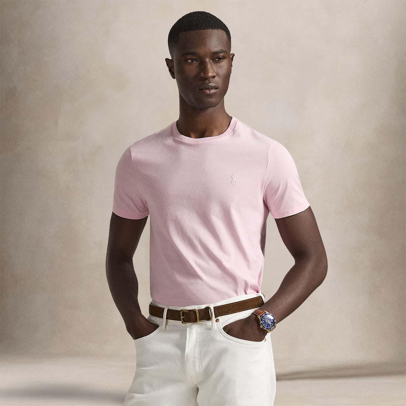 POLO RALPH LAUREN T-Shirt uomo Custom Slim Fit Pink