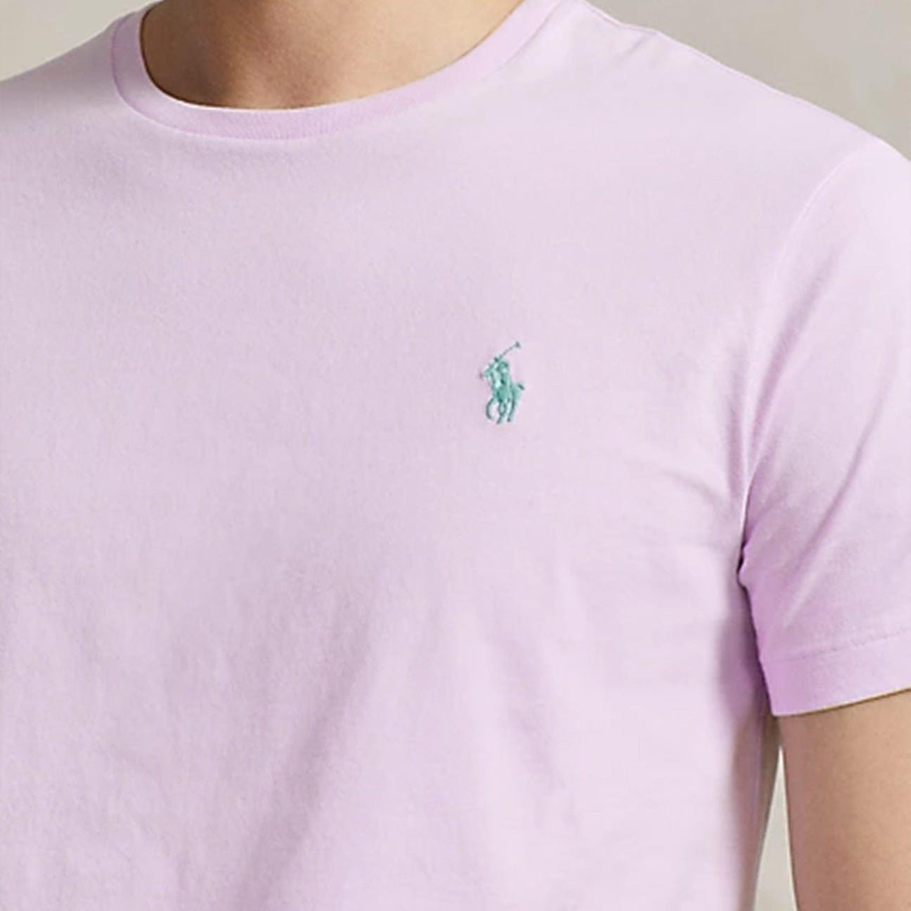 POLO RALPH LAUREN T-Shirt uomo girocollo Custom Slim Fit  Rosa