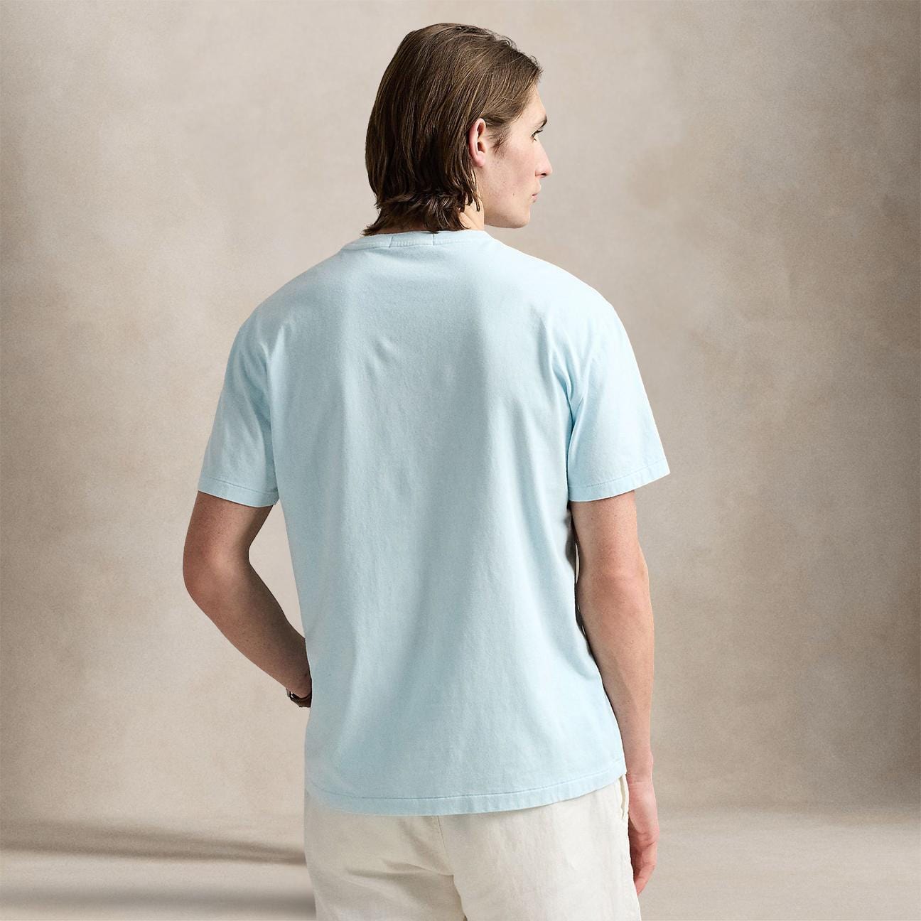 POLO RALPH LAUREN T-Shirt uomo in cotone Custom Slim Fit  Azzurro