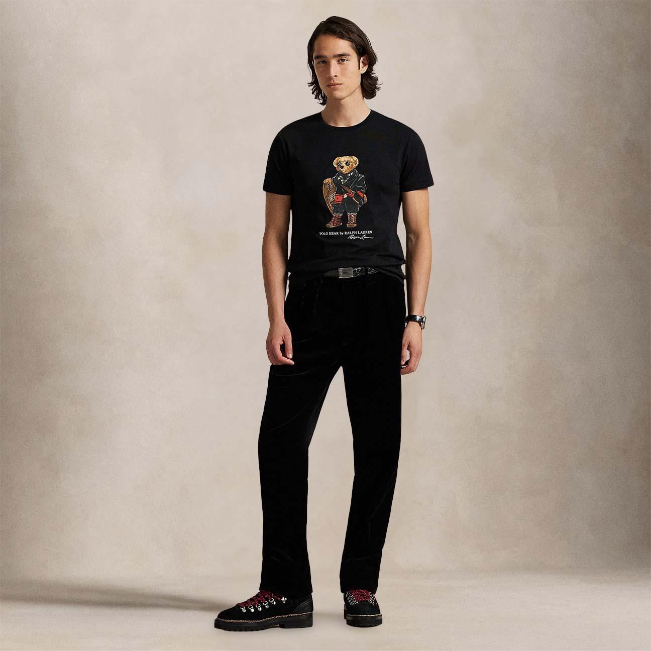POLO RALPH LAUREN T-Shirt uomo Polo Bear Custom Slim-Fit Nero