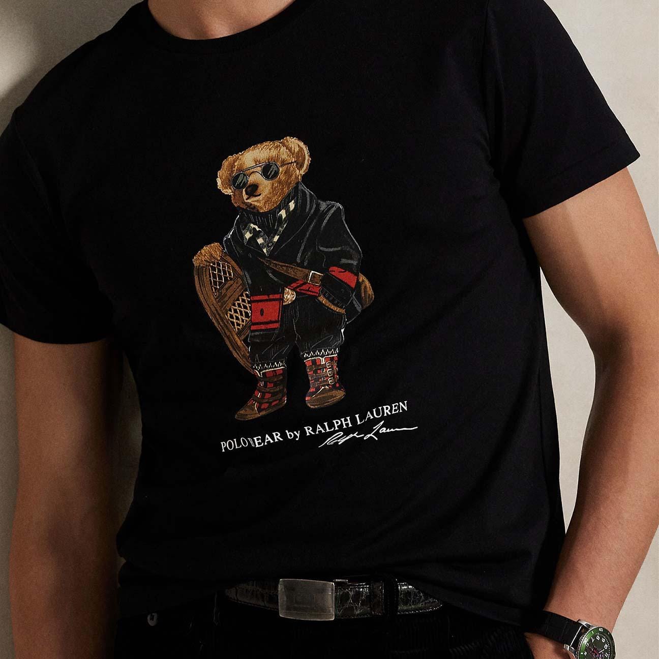 POLO RALPH LAUREN T-Shirt uomo Polo Bear Custom Slim-Fit Nero