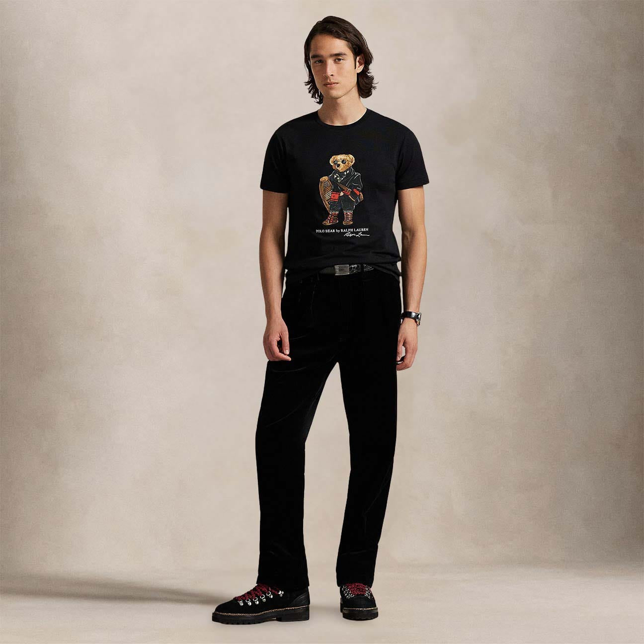 POLO RALPH LAUREN T-Shirt uomo Polo Bear Custom Slim-Fit Nero