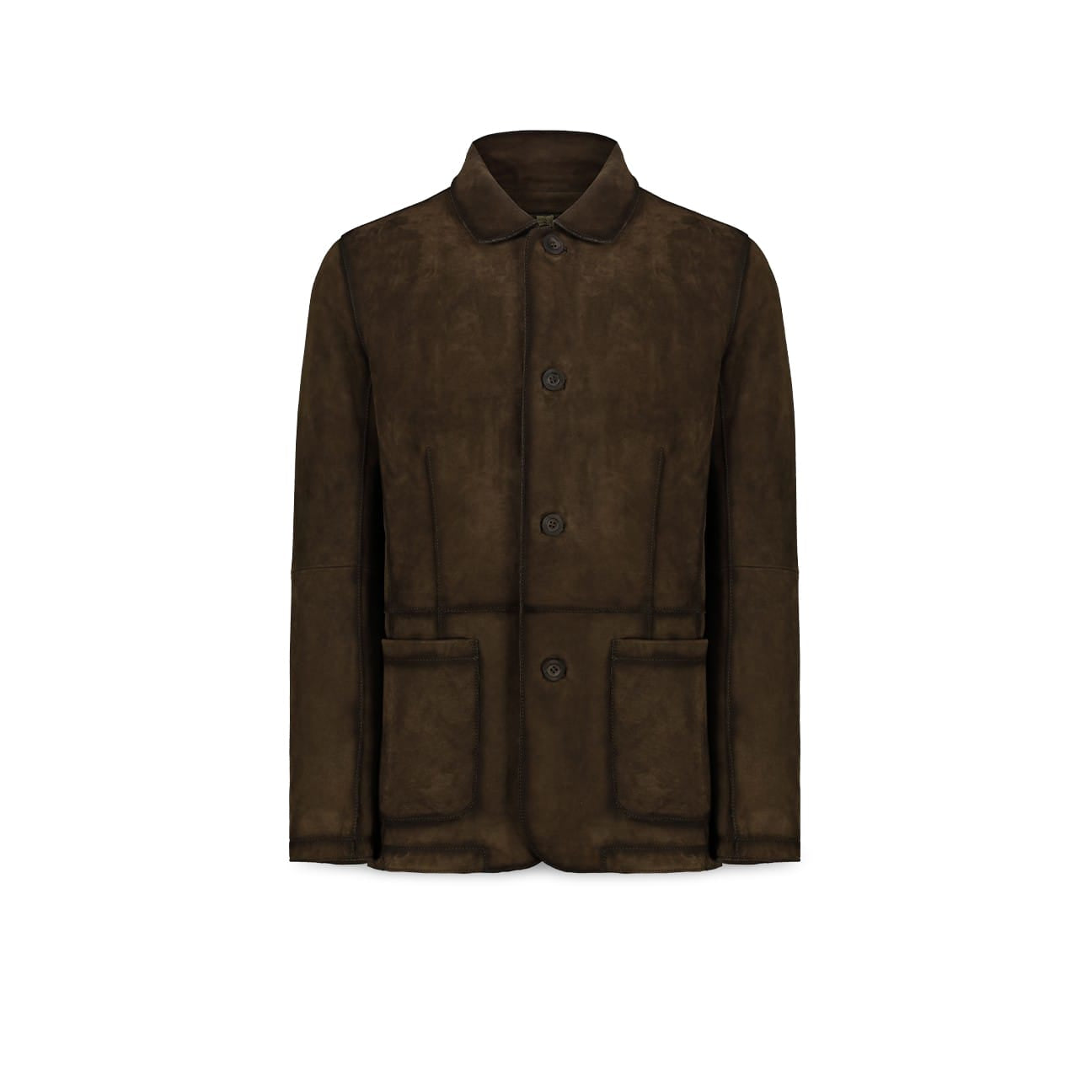 PROLEATHER Giacca uomo in pelle scamosciata Olive