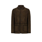 PROLEATHER Giacca uomo in pelle scamosciata Olive