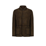 PROLEATHER Giacca uomo in pelle scamosciata Olive
