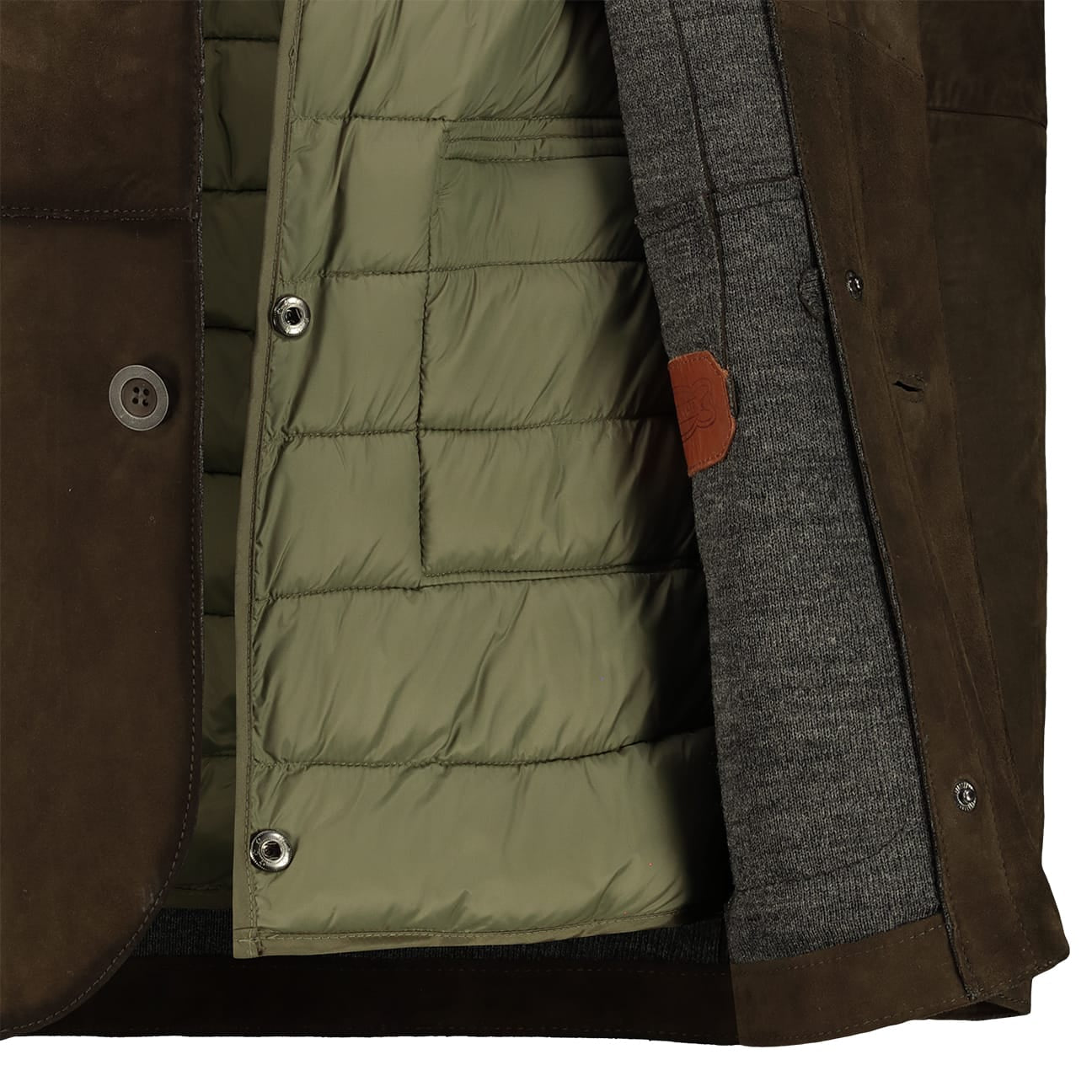 PROLEATHER Giacca uomo in pelle scamosciata Olive
