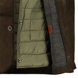 PROLEATHER Giacca uomo in pelle scamosciata Olive