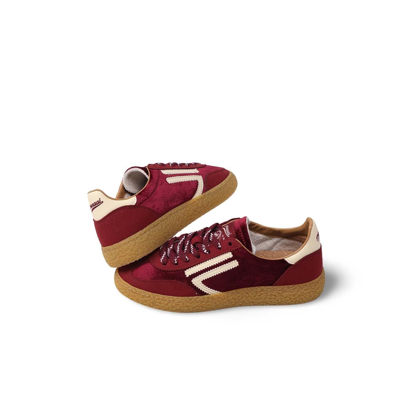 PURAAI Sneakers donna Polly in velluto Burgundy