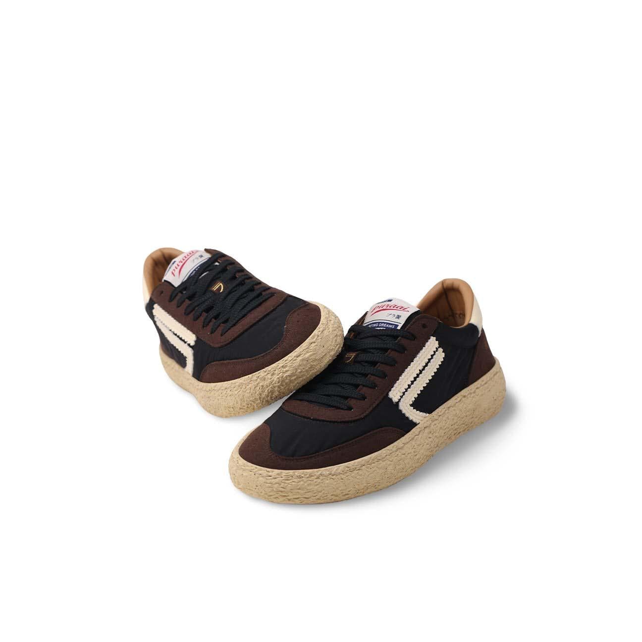 PURAAI Sneakers uomo in nylon e sude Nero e Marrone