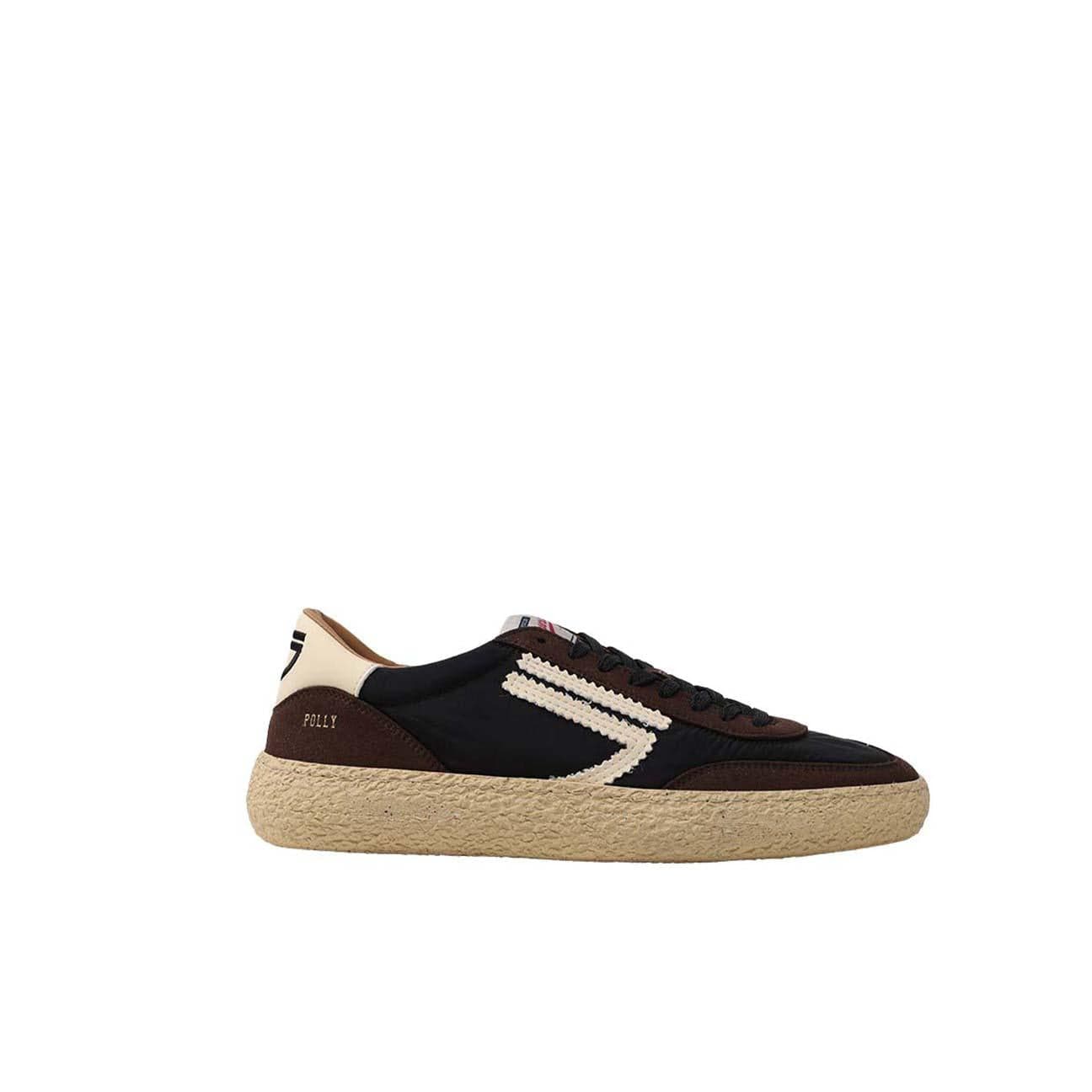 PURAAI Sneakers uomo in nylon e sude Nero e Marrone