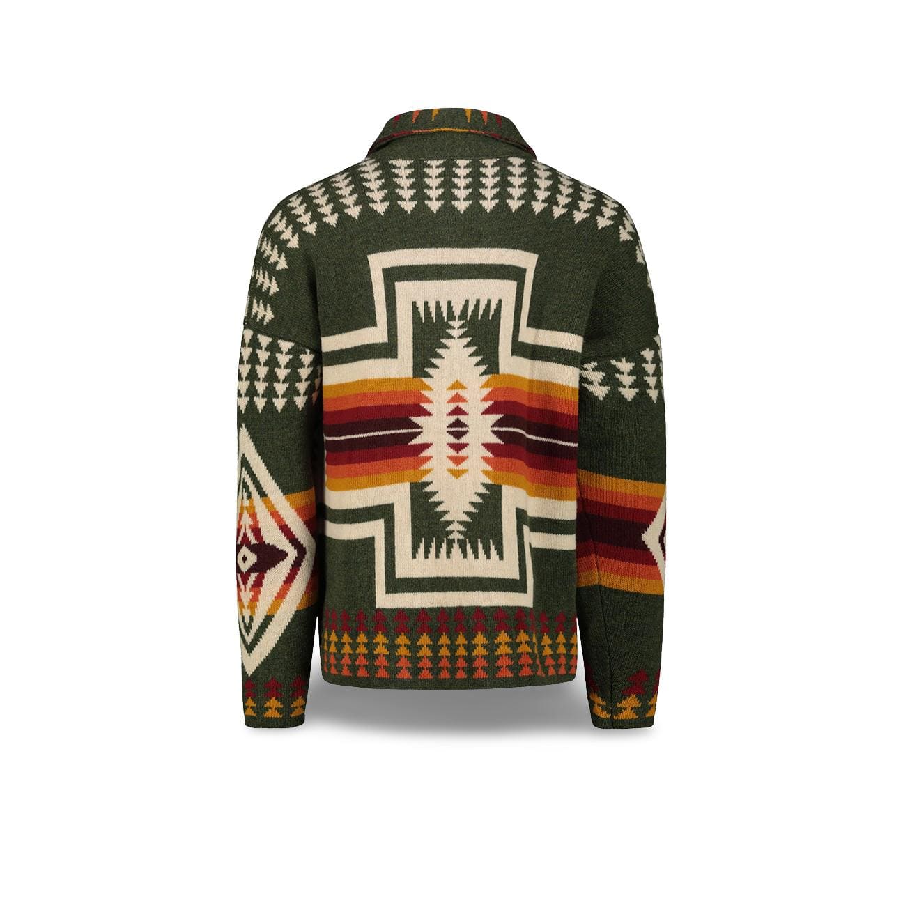 RAKKI Giacca uomo in maglia Pueblo Jaquard Verde