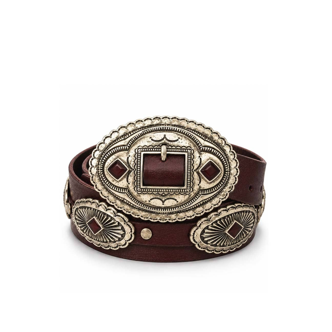 Riccardo Forconi Cintura donna con conchos Bordeaux