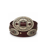Riccardo Forconi Cintura donna con conchos Bordeaux