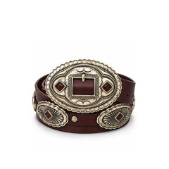 Riccardo Forconi Cintura donna con conchos Bordeaux