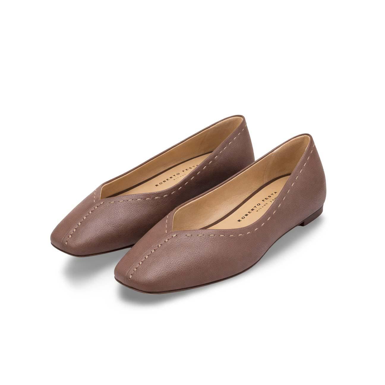 ROBERTO FESTA Ballerina donna in pelle Taupe