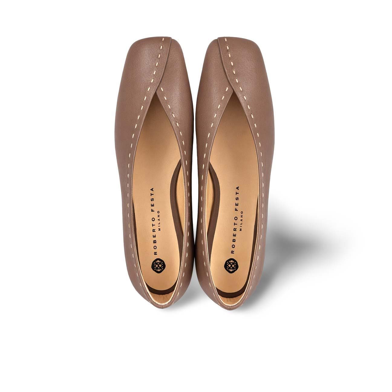 ROBERTO FESTA Ballerina donna in pelle Taupe