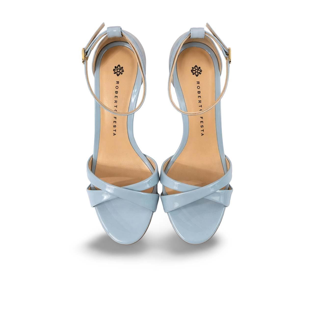 ROBERTO FESTA Sandali  donna in vernice Azzurro Polvere