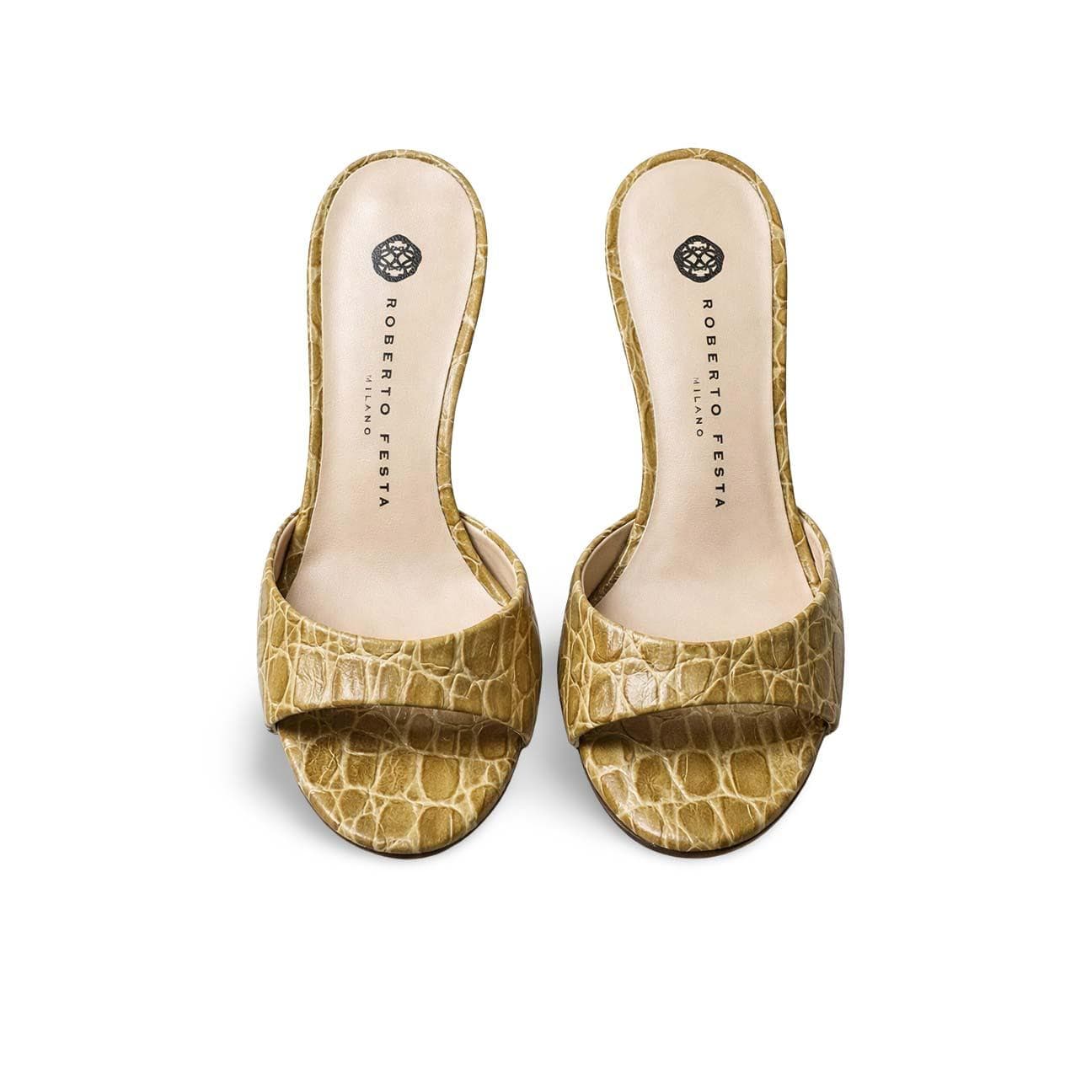 ROBERTO FESTA Sandali in pelle stampa cocco Olio