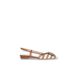 Slingback donna Mimma in tessuto a righe Beige