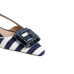 ROBERTO FESTA Slingback donna Mimma in tessuto a righe Blue