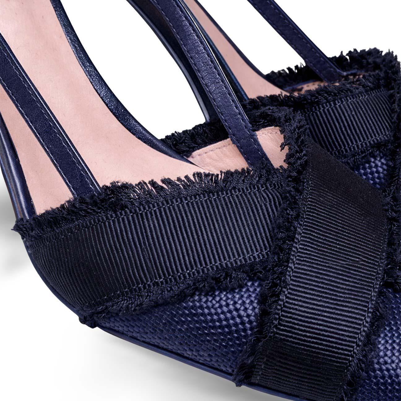 ROBERTO FESTA Slingback in pelle e tessuto Blue