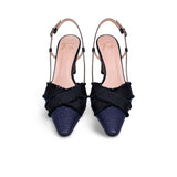 ROBERTO FESTA Slingback in pelle e tessuto Blue