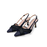 ROBERTO FESTA Slingback in pelle e tessuto Blue