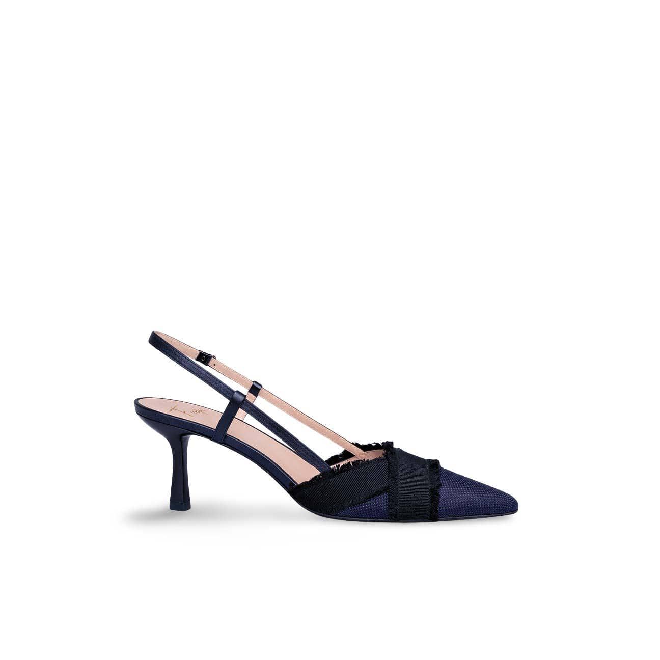 ROBERTO FESTA Slingback in pelle e tessuto Blue