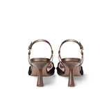 ROBERTO FESTA Slingback in pelle e tessuto Bronzo e Nero