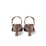 ROBERTO FESTA Slingback in pelle e tessuto Bronzo e Nero