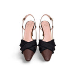 ROBERTO FESTA Slingback in pelle e tessuto Bronzo e Nero