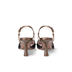 ROBERTO FESTA Slingback in pelle e tessuto Bronzo e Nero