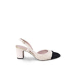 Slingback in tweed Beige e Nero